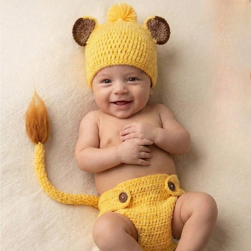 Infant Photography Props Outfit - Реквизит для фотосъемки новорожденных, костюм льва,